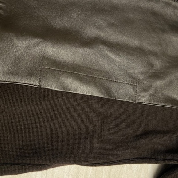 Dana Buchman deep brown leather front sweater jacket 12 never worn - Picture 9 of 9